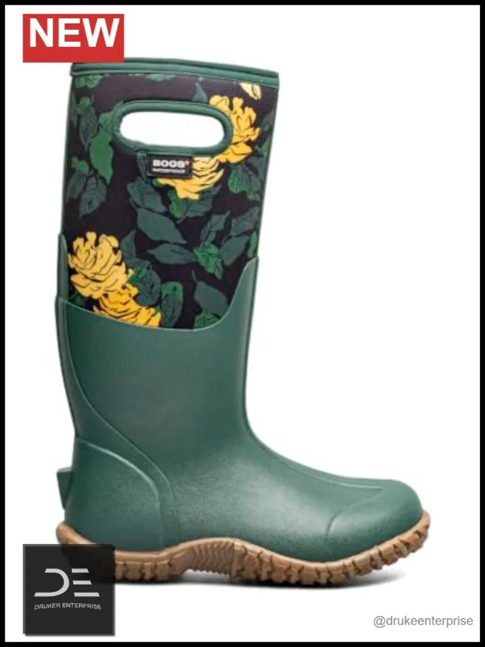 Waterproof Knee-High Rain Boots with Neoprene Upper for Women